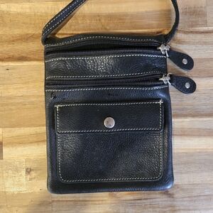 Roots Compact Crossbody Leather Pouch